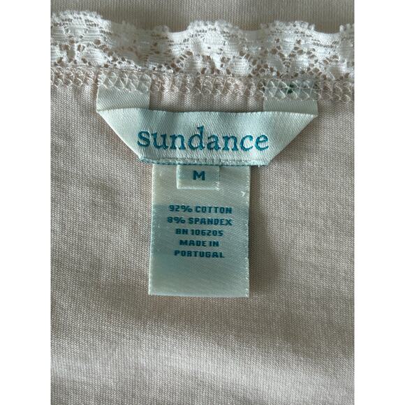 Vintage Y2K Sundance Pastel Peach Lace Trim Cami Tank Top Sz M Fairy Romantic - Picture 7 of 7